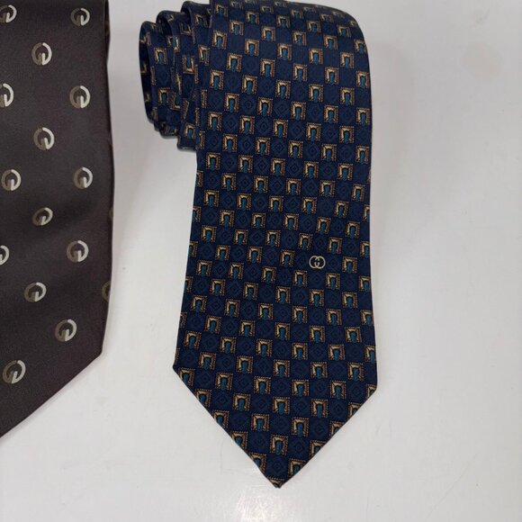 Vintage Gucci Lot Of 3 Designer Silk Ties Mad in Italy - Picture 12 of 15